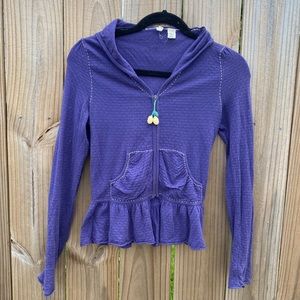 Moth Anthropology Purple Sweater w Hood + Peplum